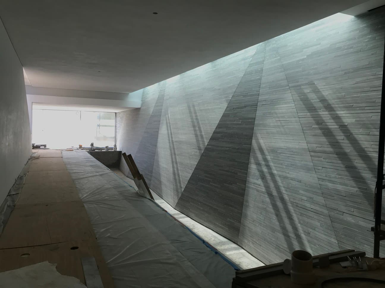 Birmingham House stone wall